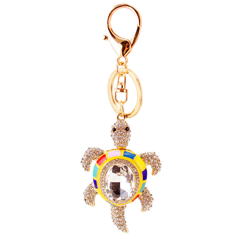 Wholesale Rhinestone Crystal Turtle Zinc Alloy Keychain